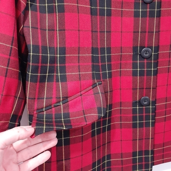 Retro 90's Scotch Plaid/Tartan Alexon UK Oversized Businesscore Blazer - Picture 5 of 12